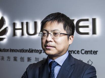 Tony Jin Yong, CEO de Huawei Espana, en la sede de la compania en Madrid.