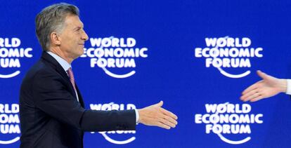 El presidente argentino, Mauricio Macri, en Davos (Suiza).