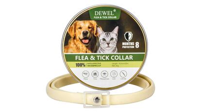 Collar antiparásitos para perros y gatos.