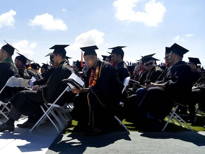 Graduación en la Universidad Estatal de California, en Long Beach, el pasado mes de mayo.