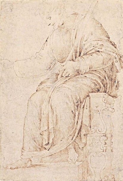 El dibuix 'L’estudi de Júpiter' (220x153 mm), d'un adolescent Michelangelo Buonarroti.