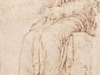 El dibuix 'L’estudi de Júpiter' (220x153 mm), d'un adolescent Michelangelo Buonarroti.