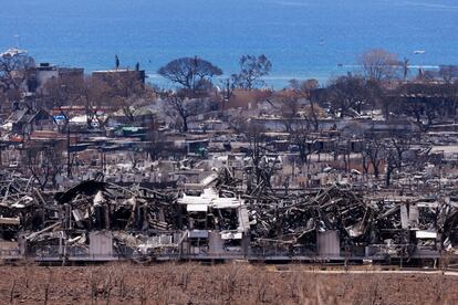 The fire ravaged town of Lahaina on the island of Maui in Hawaii, U.S., August 15, 2023.