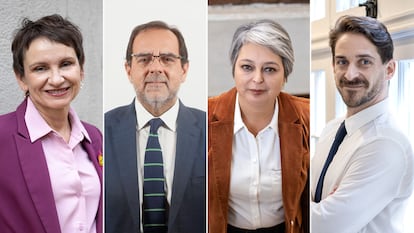 Carolina Tohá, Jaime Mulet, Jeannette Jara y Gonzalo Winter, los candidatos por la izquierda de Chile.
