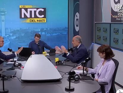 De izquierda a derecha, Dani Valero, Bernardo Guzmán, Oscar Martínez, Francisco Camps y Silvia Zarza, durante la entrevista en 'Les notícies del matí'.