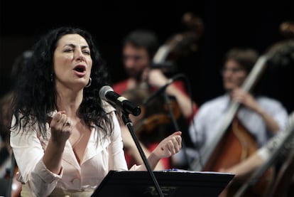 Pilar Jurado, durante el ensayo de ayer en Almería.