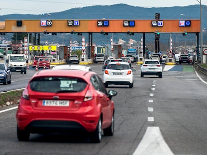 Uno de los peajes de la autopista AP-7 en la provincia de Girona, en enero de 2020.