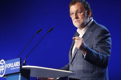 Mariano Rajoy durante un mitin de nuevas generaciones del PP.