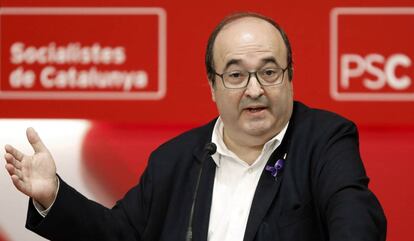 El primer secretario del PSC, Miquel Iceta, en el consell nacional de su partido 