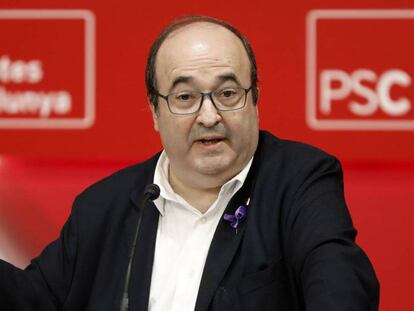 El primer secretario del PSC, Miquel Iceta, en el consell nacional de su partido 