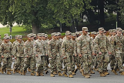 Miembros del Ejército de los Estados Unidos en el desfile del 250 aniversario el pasado 14 de junio en Washington D.C.
