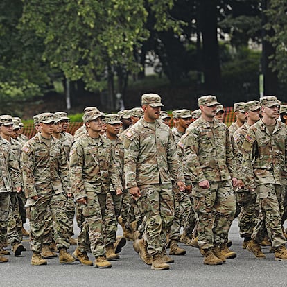 Miembros del Ejército de los Estados Unidos en el desfile del 250 aniversario el pasado 14 de junio en Washington D.C.