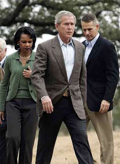 El presidente Bush, ayer en su rancho de Crawford, Tejas.