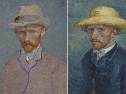 Autorretrato de Vincent van Gogh (izquierda) y retrato de su hermano Theo, ambos pintados en 1887.
