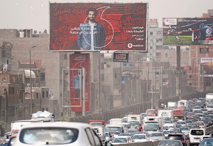 Un cartel de Vodafone en El Cairo.