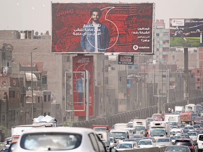 Un cartel de Vodafone en El Cairo.