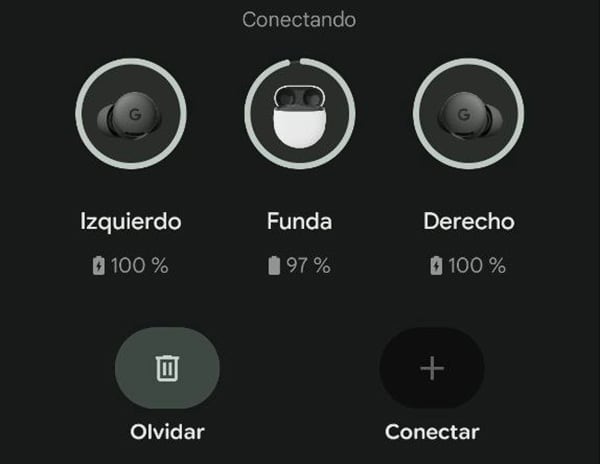 Auriculares Google Pixel 2a conectados por Bluetooth