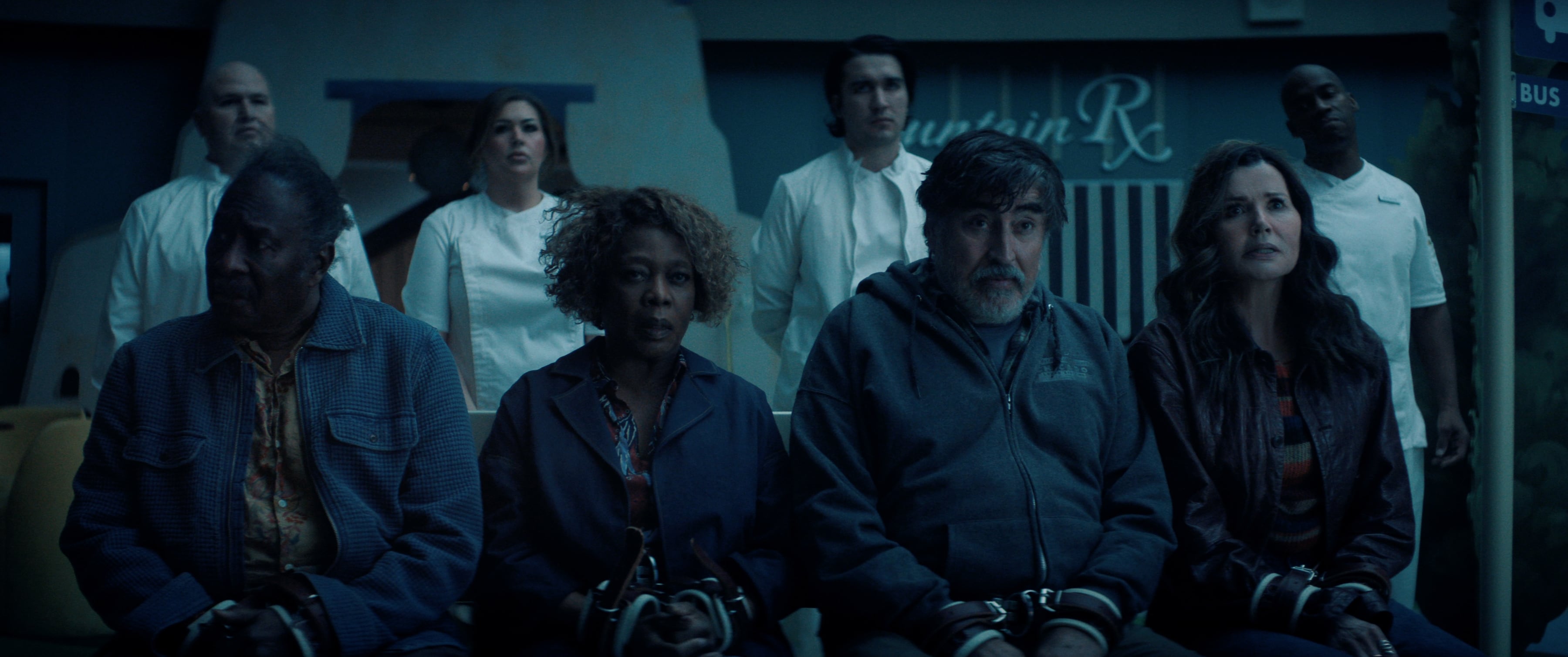 Clarke Peters, Alfre Woodard, Alfred Molina y Geena Davis, en 'The Boroughs'.