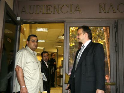 Hamed al Masri, alemán-libanés secuestrado en Macedonia, entra a declarar en la Audiencia Nacional en 2006.