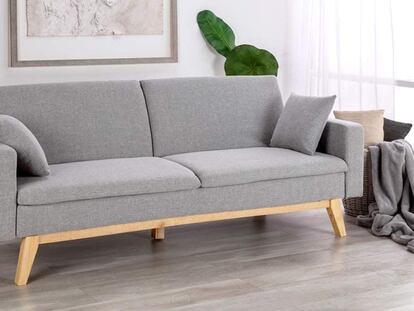El gris claro es uno de los colores en los que se oferta este sofá cama de Don Descanso.