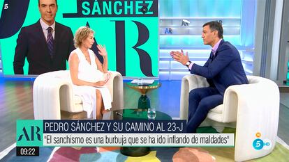 Pedro Sánchez, en 'El programa de Ana Rosa', este martes.