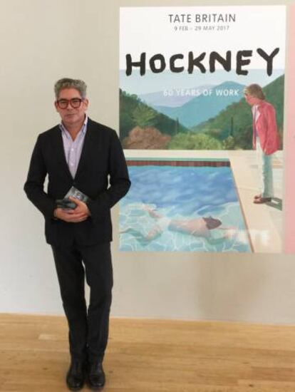 Boris Izaguirre, en la exposicion de David Hockney en Londres.