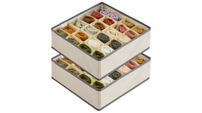 Set de cajas de almacenaje con compartimentos para corbatas, varios colores