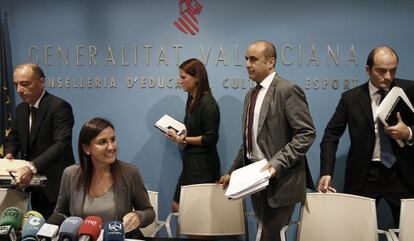 La consejera, Mar&iacute;a Jos&eacute; Catal&aacute;, durante la rueda de prensa de inicio de curso 2014.