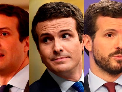 Pablo Casado en momentos diferentes de su vida política.