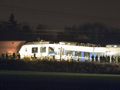 Los trenes accidentados este martes en Meerbusch.