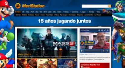 Aspecto de la página principal del portal de videojuegos Meristation