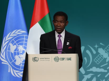 El presidente de Guinea Ecuatorial, Teodoro Obiang, el pasado mes de diciembre, durante la conferencia mundial del Clima en Dubái.