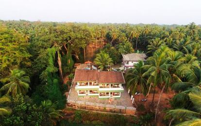 Vista a&eacute;rea de Heaven Goa, un peque&ntilde;o &#039;bed &amp; breakfast&#039; ubicado en 
 Benaulim, en el estado indio de Goa.  