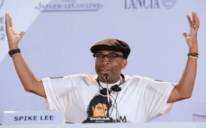 Spike Lee durante la rueda de prensa de la presentaci&oacute;n de &#039;Bad 253, hoy en Venecia.