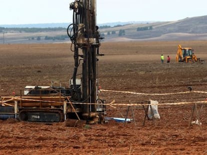 Testing of the ground at the proposed nuclear storage site in Cuenca province.
