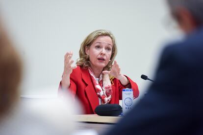 La vicepresidenta primera y ministra de Asuntos Económicos y Transformación Digital, Nadia Calviño.