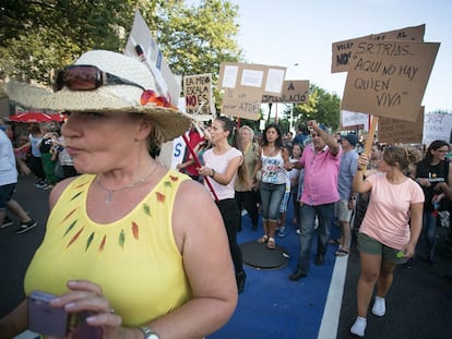 Una manifestaci&oacute; en contra del turisme a Barcelona. 