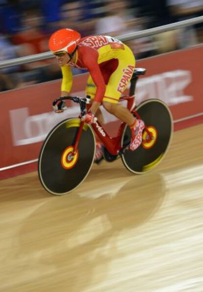 Leire Olaberria, durante la prueba de sprint.