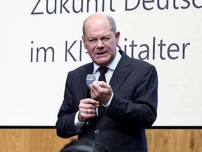 El canciller alemán, Olaf Scholz, el jueves en Berlín.
