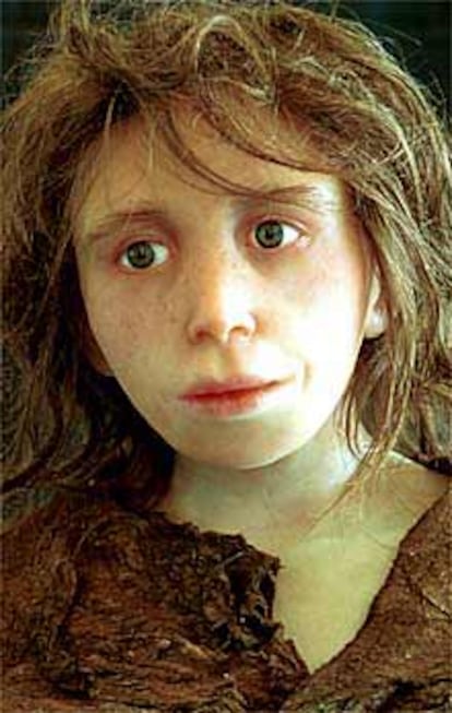 Reconstrucción de un niño neandertal.