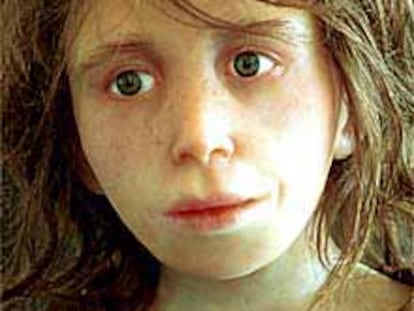 Reconstrucción de un niño neandertal.