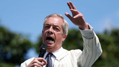 Nigel Farage, el 24 de junio, en un acto electoral en la localidad de Maidestone