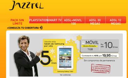 Anuncio comercial de Jazztel.  