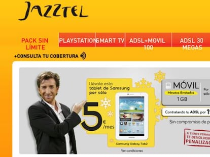 Anuncio comercial de Jazztel.  