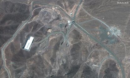 Vista aérea de la instalación de enriquecimiento de Fordow en Irán, el 19 de junio.