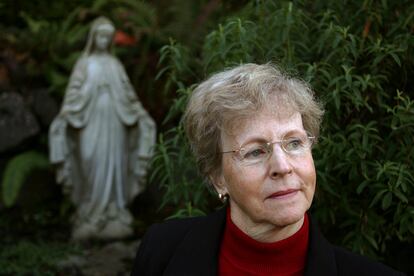 Church abuse victim Mary Dispenza looks on at her Bellevue, Wash., home, Saturday, Dec. 2, 2006.