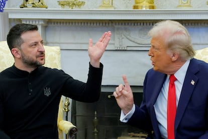 Momentos de tensión entre el presidente ucraniano, Volodímir Zelenski, y el presidente estadounidense, Donald Trump, durante su reunión en el Despacho Oval de la Casa Blanca.