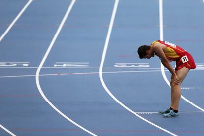 David Bustos tras competir en los 1.500m