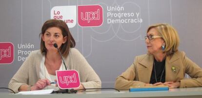 Rosa Díez y Maite Pagazaurtundua, ‘número dos’ en la lista de UPyD para las elecciones europeas.