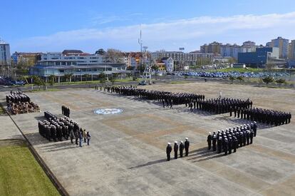 Patio de armas de la escuela naval, en una imagen del Ministerio de Defensa.